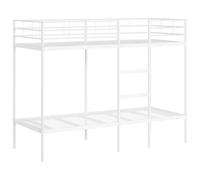 vidaXL Letto a Castello Senza Materasso Bianco 80x200 cm in Acciaio