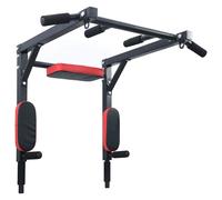 VidaXL Stazione per Trazioni e Dips Nero, Rosso 89 x 59 x 70 cm