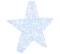vidaXL Stella 3D con 50 LED Bianco freddo 55 x 53.5 x 10 cm Acrilico, Addobbo di Natale a forma di stella, moderno per il soggiorno, resistente, con luci LED, decorazione minimalista
