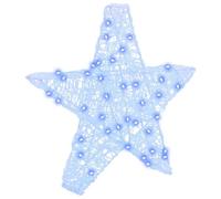 vidaXL Stella 3D con 50 LED Blu 55 x 53.5 x 10 cm Acrilico, Addobbo di Natale a forma di stella, moderno per il soggiorno, resistente, con luci LED, decorazione minimalista