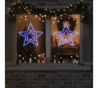 vidaXL Stella di Natale Bianco Freddo 51.5 x 50 x 0.65 cm Ferro, Luce Stella di Natale, Decorazione Moderna, Piccole Luci Danzanti, Illuminazione Unica e Elegante, Connetti con USB