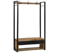 vidaXL Stendibiancheria con cassetto Marrone Legno massello di mango