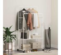 vidaXL Stendibiancheria con lo scaffale Bianco 80 x 53 x 156 cm