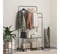 vidaXL Stendibiancheria con lo scaffale Nero 80 x 53 x 156 cm