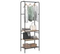 vidaXL Stendibiancheria con Lo scaffale Rovere Sonoma 60 x 30 x 171 cm, Organizer per Vestiti in Camera, ripiano Rettangolare, Stile Industriale, Design Contemporaneo, salvaspazio