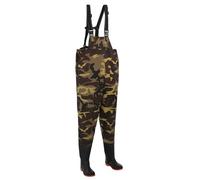 vidaXL Salopette con stivali in PVC rivestito in poliestere, taglia 46, da officina, pantaloni da pesca impermeabili, pettorale regolabile, per un'esperienza di avventura all'aria aperta