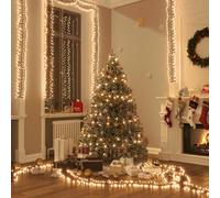 vidaXL Stringa di Luci LED con 400 Luci LED Bianco Caldo 7,4 m in PVC