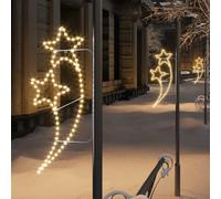vidaXL Stringhe Luci Forma di Stella 12pz Bianco Caldo 125,5x53x4,5cm