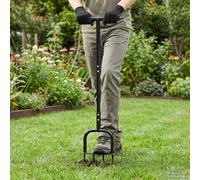 vidaXL Strumento Aeratore per Prato Nero 95 x 27 cm Plastica