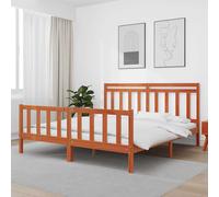 vidaXL Struttura del letto 2 pcs Marrone cerato 205,5 x 185,5 x 100 cm