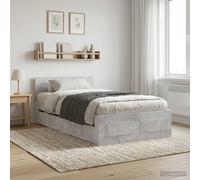 vidaXL Struttura letto con testata Grigio Cemento 80 x 200 cm, Struttura Letto Minimalista, Design Funzionale per la Camera, Stile Contemporaneo, Collezione Elegante