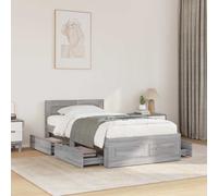 vidaXL Bedframe met lade met hoofdeinde 2 st Grijs Sonoma Bewerkt hout