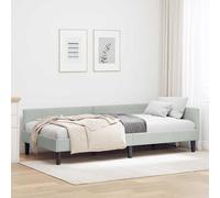 vidaXL Struttura del letto ad angolo Grigio chiaro 90 x 200 cm