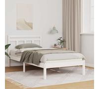 vidaXL Struttura del letto Bianco 100 x 200 cm Pino massello