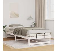 vidaXL Struttura del Letto Piattaforma Bianca 100 x 220 cm in Legno massello di Pino. Bassa, Robusta e Facile da Pulire. Design Minimalista, Monta Facilmente con Un cacciavite. Maniglie da Trasporto