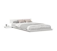 vidaXL Struttura del Letto Bianco 120 x 190 cm Legno, Camera Moderna, Letto Rettangolare con Comodino, Mobili Minimalisti per Un Sonno Chic