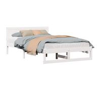 vidaXL Struttura Letto Bianca Legno di Pino Massiccio 120 x 190 cm