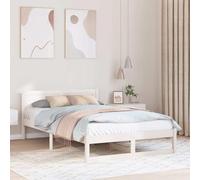 vidaXL Struttura Letto Bianca Legno di Pino Massiccio 120 x 190 cm