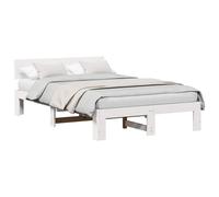 vidaXL Struttura del Letto Bianco 120 x 200 cm Pino massello, Letto Rettangolare Elegante, Design Minimalista in Pino Massello, Mobili Resistenti per Stile Moderno