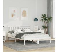 vidaXL Struttura del letto Bianco 135 x 190 cm Legno di pino massello