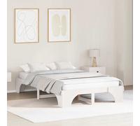 vidaXL Struttura del letto Bianco 135 x 190 cm Pino massello