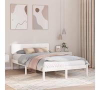 vidaXL Struttura del letto Bianco 140 x 190 cm Pino massello