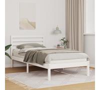 vidaXL Struttura del letto Bianco 75 x 190 cm Legno di pino massello