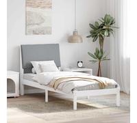 vidaXL Struttura del Letto Bianco e grigio chiaro 75 x 190 cm