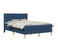 vidaXL Struttura del letto Blu 140 x 200 cm Poliestere, Set up per camera da letto moderno, struttura letto resistente, supporto materasso in schiuma rettangolare, arredamento contemporaneo elegante,
