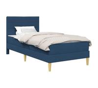 vidaXL Struttura del letto Blu 90 x 190 cm Poliestere, Set up per camera da letto moderno, struttura letto resistente, supporto materasso in schiuma rettangolare, arredamento contemporaneo elegante,
