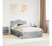 vidaXL Struttura del letto Calcestruzzo 120 x 200 cm Pino massello