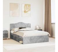 vidaXL Struttura del letto Calcestruzzo 140 x 190 cm Pino massello