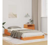 vidaXL Struttura letto platform in legno di pino marrone cerato, 90 x 200 cm. Design moderno e slim senza bisogno di rete a molle. Ideale per una camera da letto in stile minimalista e contemporaneo.