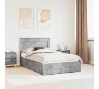 vidaXL Struttura del letto con cassetto Grigio cemento 120 x 200 cm