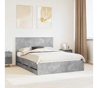 vidaXL Struttura del letto con cassetto Grigio cemento 150 x 200 cm