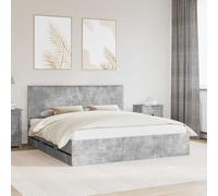 vidaXL Struttura del letto con cassetto Grigio cemento 180 x 200 cm