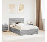 vidaXL Struttura del letto con cassetto Grigio Sonoma 120 x 200 cm