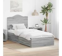 vidaXL Struttura del letto con cassetto Grigio Sonoma 90 x 200 cm