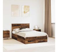 vidaXL Struttura del letto con cassetto Legno antico 120 x 190 cm