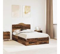 vidaXL Struttura del letto con cassetto Legno vecchio 120 x 190 cm
