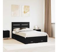 vidaXL Struttura del letto con cassetto Rovere Nero 120 x 190 cm
