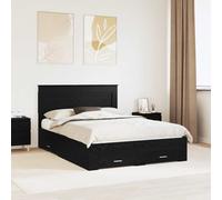 vidaXL Struttura del letto con cassetto Rovere Nero 140 x 190 cm