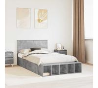 vidaXL Struttura del letto con lo scaffale Grigio cemento 120 x 190 cm