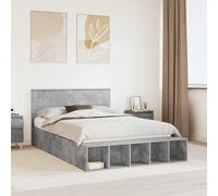 vidaXL Struttura del letto con lo scaffale Grigio cemento 160 x 200 cm