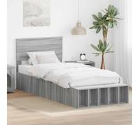 vidaXL Struttura del letto con lo scaffale Grigio Sonoma 100 x 200 cm