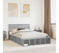 vidaXL Struttura del letto con lo scaffale Grigio Sonoma 140 x 190 cm