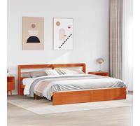 vidaXL Struttura del letto con lo scaffale Marrone cerato 200 x 200 cm