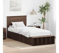 vidaXL Struttura del letto con lo scaffale Rovere Marrone 100 x 200 cm