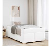 vidaXL Struttura del letto con materasso Bianco 120 x 190 cm Tessuto