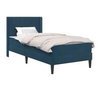 vidaXL Struttura del letto con materasso Blu 90 x 190 cm Velluto, Arredamento per camera moderna, struttura per letto rettangolare, velluto contemporaneo, materasso morbido e confortevole, design ele